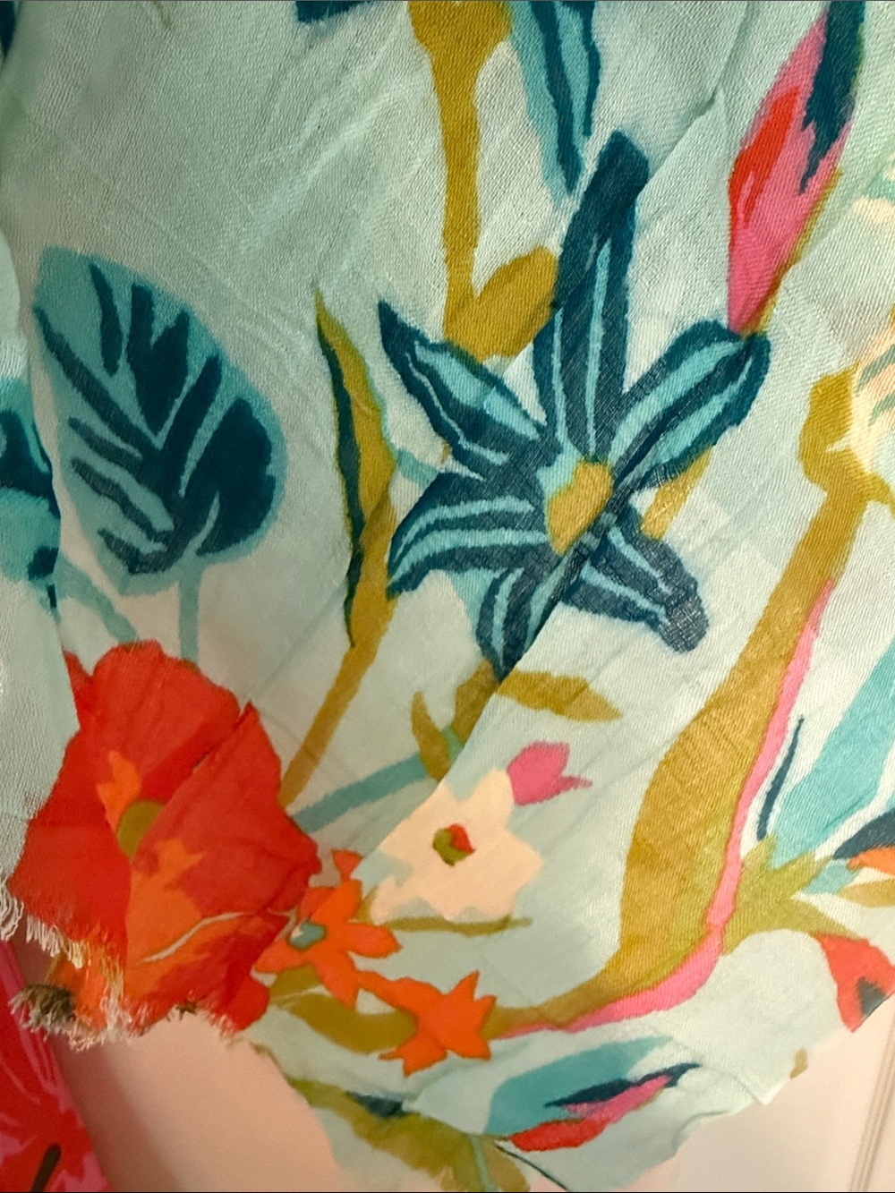 Spartina 449 Light Blue Floral Scarf - - Picture 5 of 5